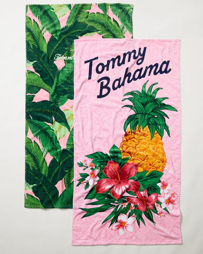 Tommy Bahama Trending - Pineapple Queen & Swaying Fronds Beach Towels — Set of 2