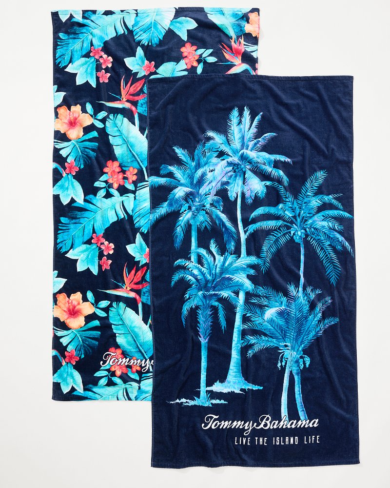 Tommy Bahama Deals - Palms Grove & Blue Muse Beach Towels — Set of 2