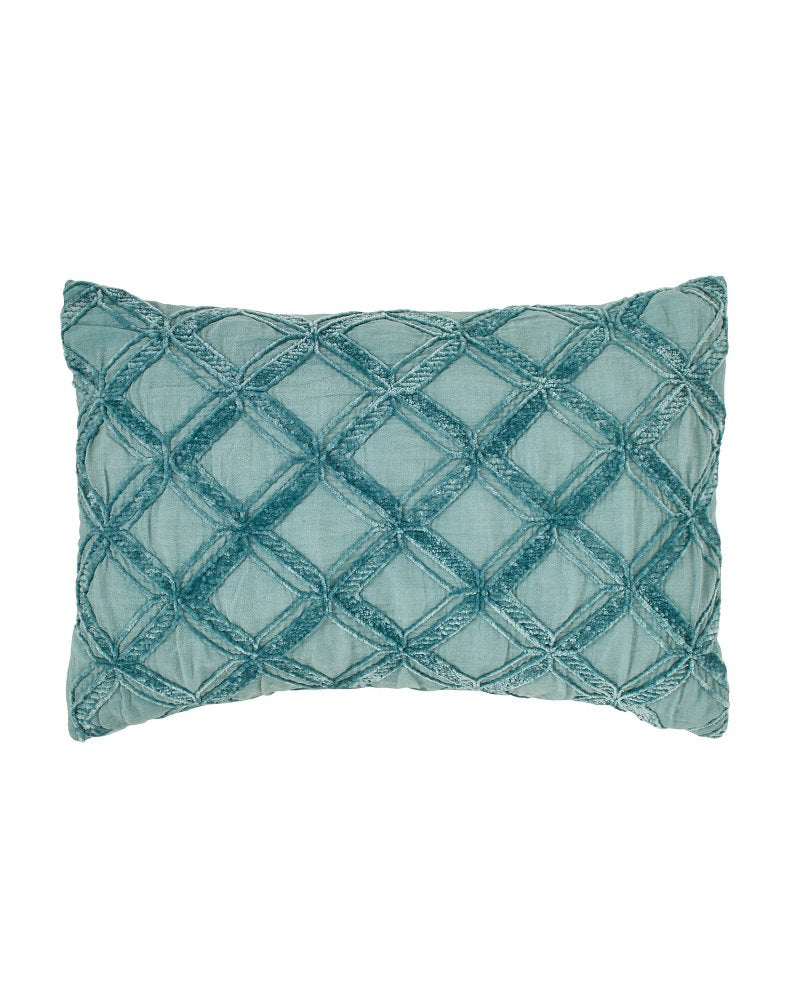 Tommy Bahama Customer Favorite - Chenille Diamond Blue Throw Pillow
