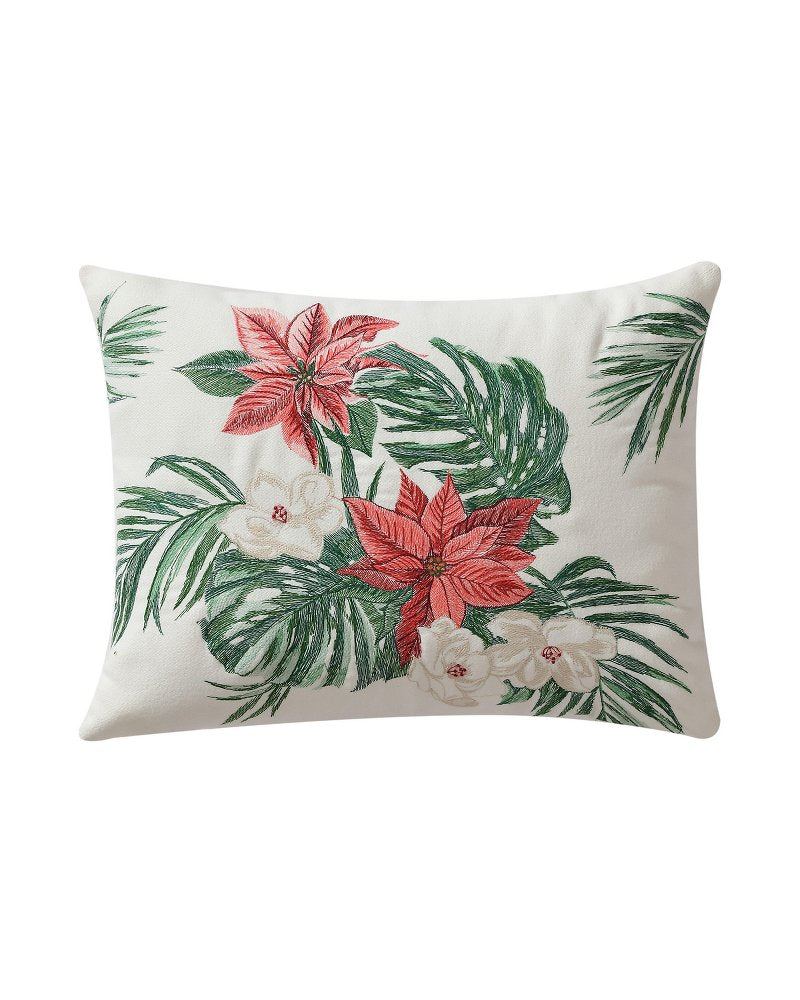 Tommy Bahama Exclusive - Festive Palms Velvet Embroidered Decorative Pillow