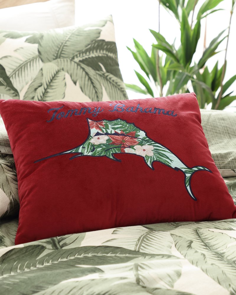Tommy Bahama Exclusive - Holiday Marlin Velvet Embroidered Decorative Pillow