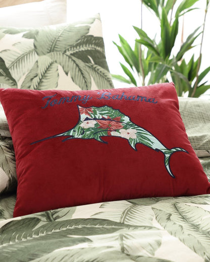 Tommy Bahama Exclusive - Holiday Marlin Velvet Embroidered Decorative Pillow