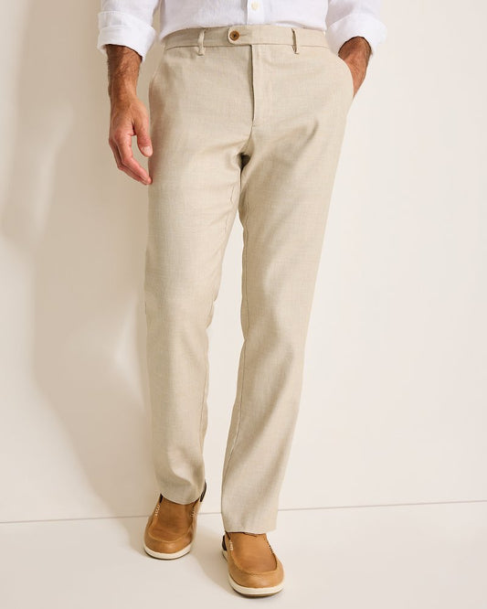 Tommy Bahama Top Pick - Latigo Beach Linen-Blend Flat-Front Pants