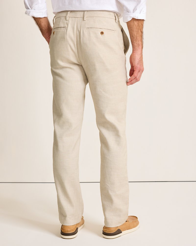 Tommy Bahama Top Pick - Latigo Beach Linen-Blend Flat-Front Pants