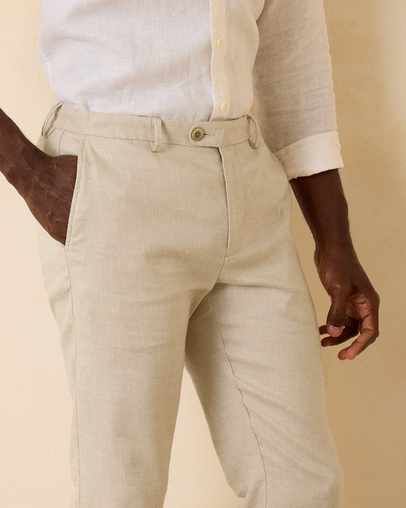 Tommy Bahama Top Pick - Latigo Beach Linen-Blend Flat-Front Pants