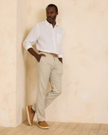 Tommy Bahama Top Pick - Latigo Beach Linen-Blend Flat-Front Pants