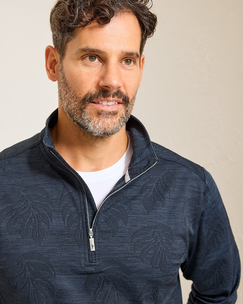 Tommy Bahama New - Monstera Fade IslandZone® Half-Zip Sweatshirt