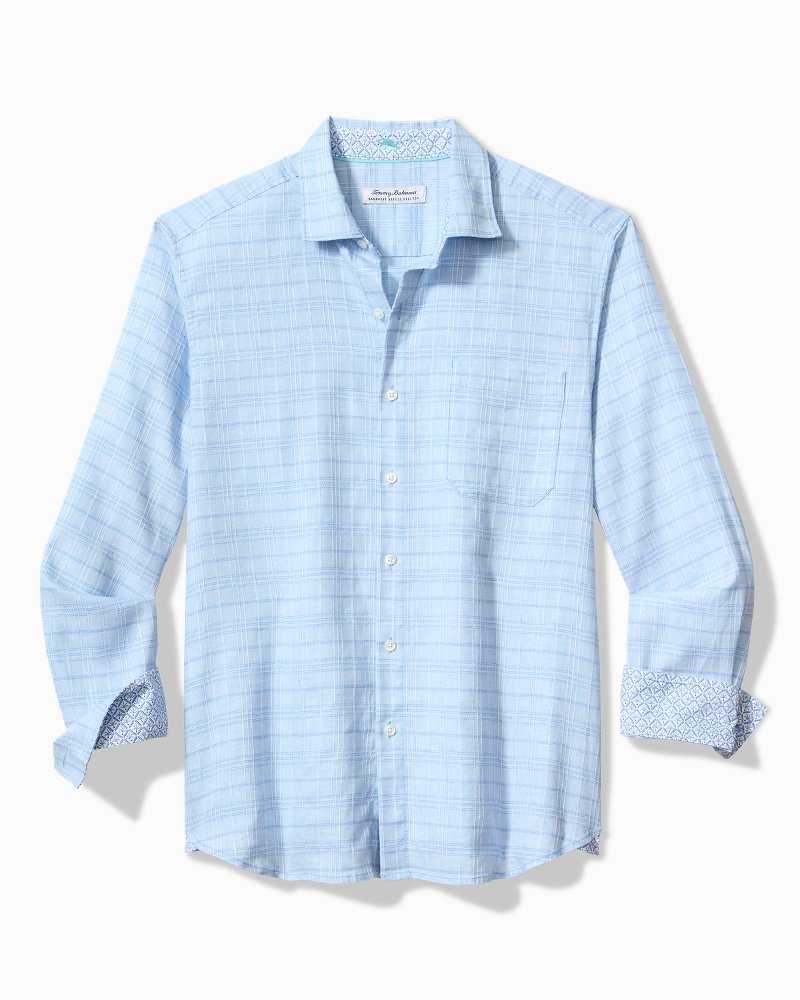 Tommy Bahama Customer Favorite - Barbados Breeze Playa Plaid Stretch-Linen Long-Sleeve Shirt