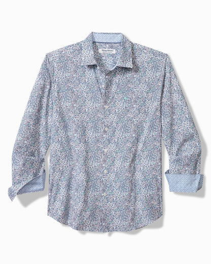 Tommy Bahama Best Price - Sarasota Stretch Blue Flora IslandZone® Shirt