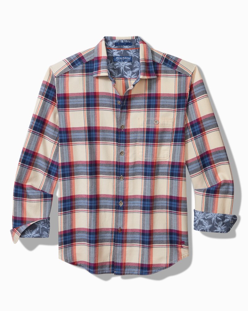 Tommy Bahama Deals - Canyon Beach Window Pane Stretch Flannel Shirt