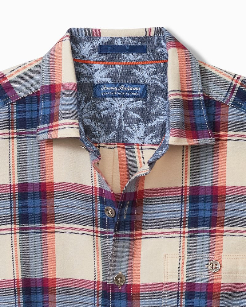 Tommy Bahama Deals - Canyon Beach Window Pane Stretch Flannel Shirt