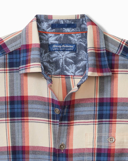 Tommy Bahama Deals - Canyon Beach Window Pane Stretch Flannel Shirt