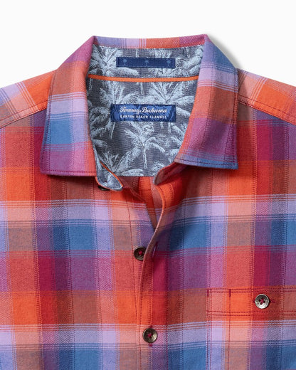 Tommy Bahama Hot Sale - Canyon Beach Fireside Check Stretch Flannel Shirt