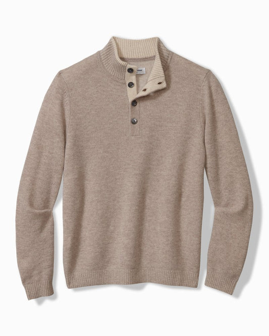 Tommy Bahama Discount - Soft Sands Cashmere Button-Mock Sweater