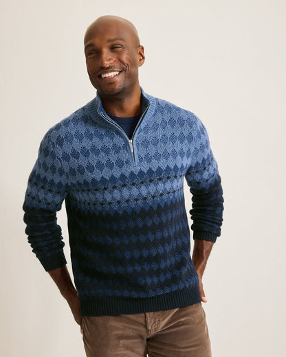 Tommy Bahama Smart Buy - Ombré Argyle Half-Zip Sweater