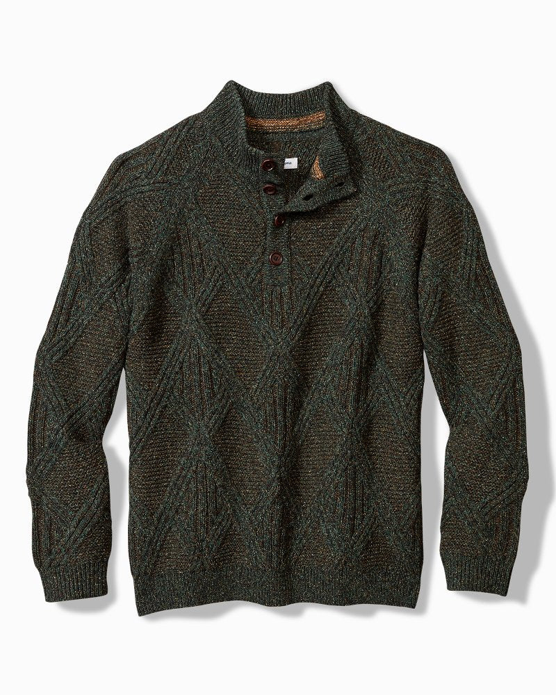 Tommy Bahama Value - Beachscape Cable Button-Mock Sweater