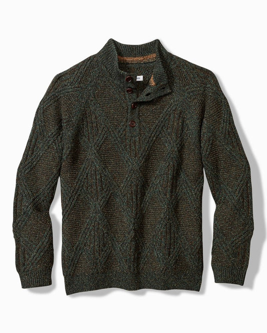 Tommy Bahama Value - Beachscape Cable Button-Mock Sweater