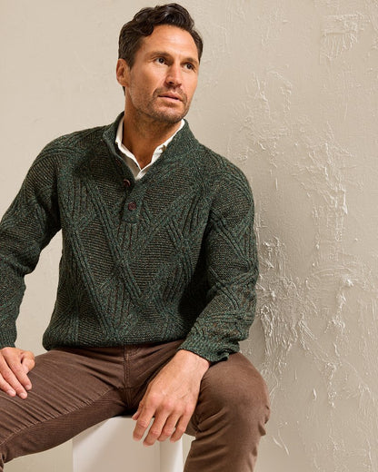 Tommy Bahama Value - Beachscape Cable Button-Mock Sweater