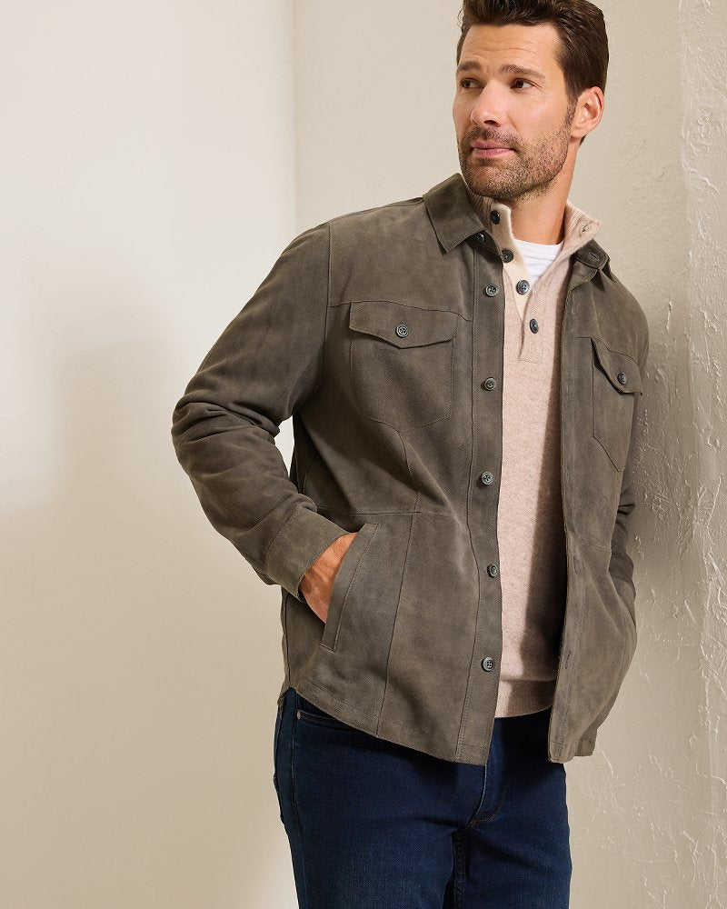 Tommy Bahama Popular - Boulder Ridge Suede Shirt Jacket
