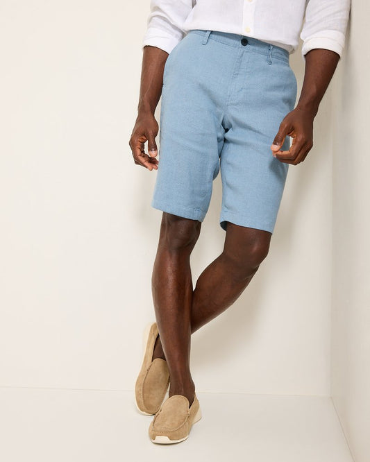 Tommy Bahama Quality - Beach Coast Linen-Blend Flat-Front 12-Inch Shorts