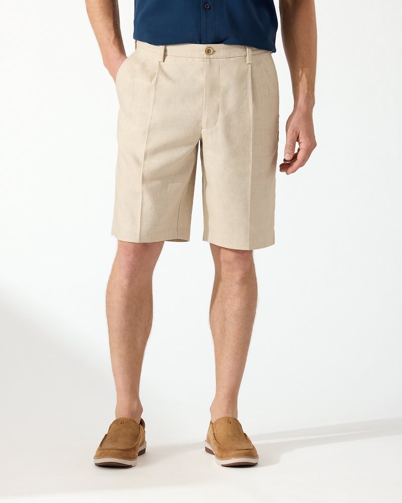 Tommy Bahama Best Seller - Latigo Beach Linen-Blend Pleated 10-Inch Shorts