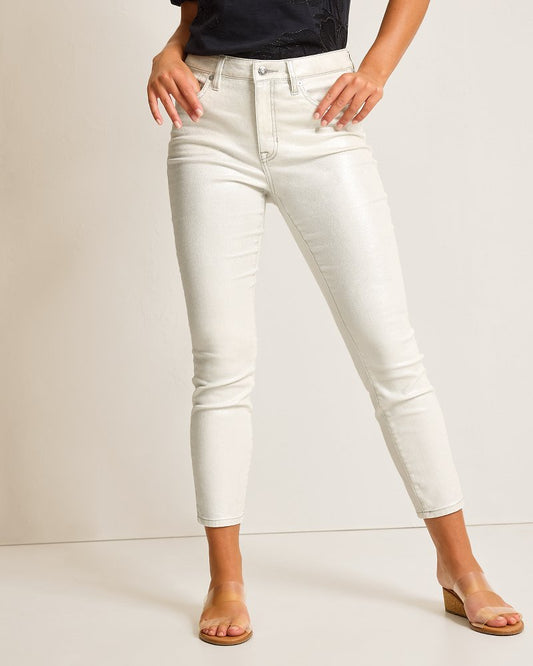 Tommy Bahama Classic - Metallic High-Rise Ankle Jeans