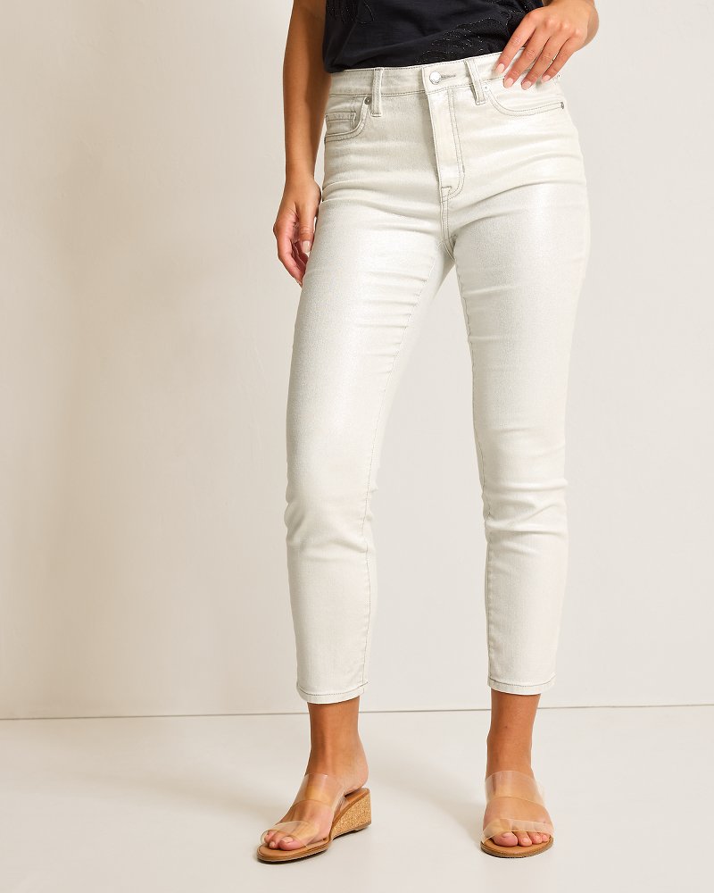 Tommy Bahama Classic - Metallic High-Rise Ankle Jeans
