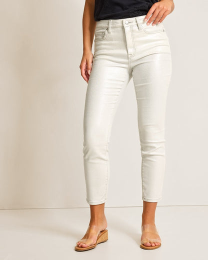 Tommy Bahama Classic - Metallic High-Rise Ankle Jeans