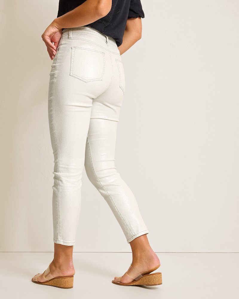 Tommy Bahama Classic - Metallic High-Rise Ankle Jeans