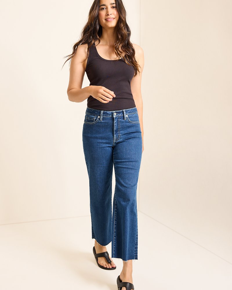 Tommy Bahama Essential - High-Rise Cropped Wide-Leg Jeans