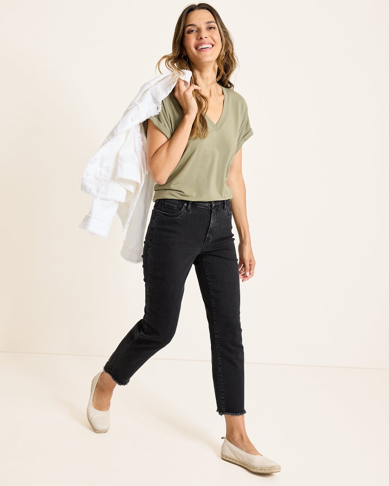 Tommy Bahama Trending - High-Rise Cropped Straight-Leg Jeans