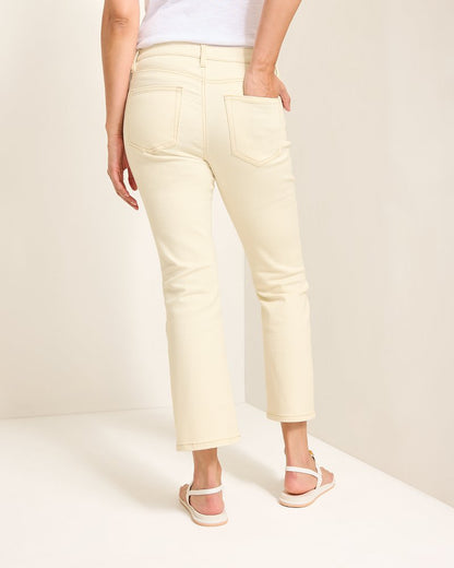 Tommy Bahama Quality - Natural Mid-Rise Cropped Mini Bootcut Jeans