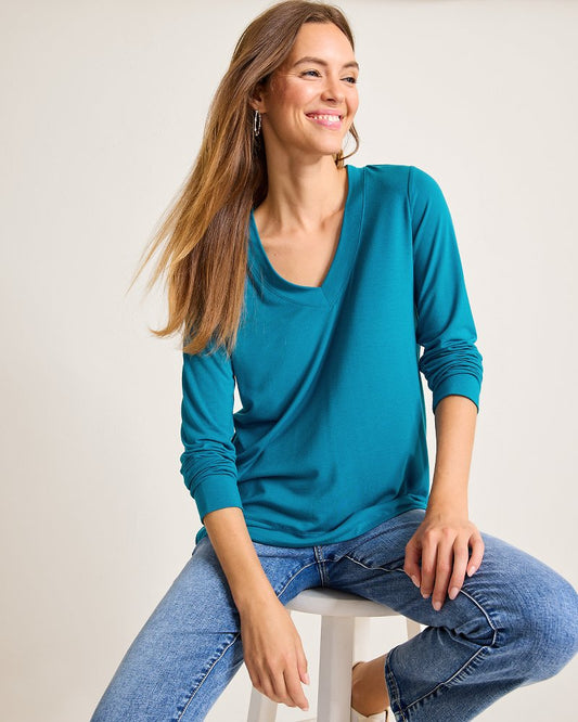 Tommy Bahama Classic - Kauai Jersey Long-Sleeve V-Neck T-Shirt