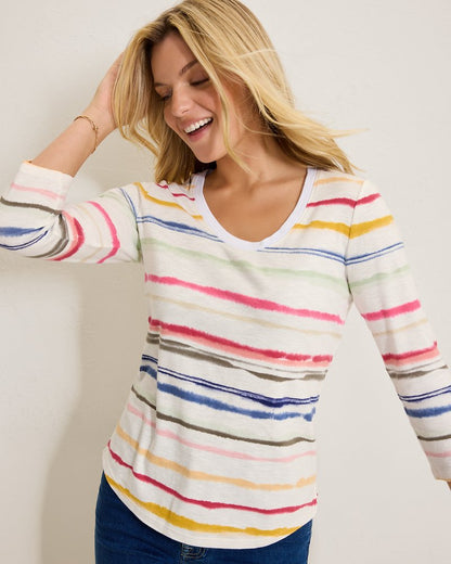 Tommy Bahama Best Price - Ashby Isles Sealight Stripe 3/4-Sleeve T-Shirt