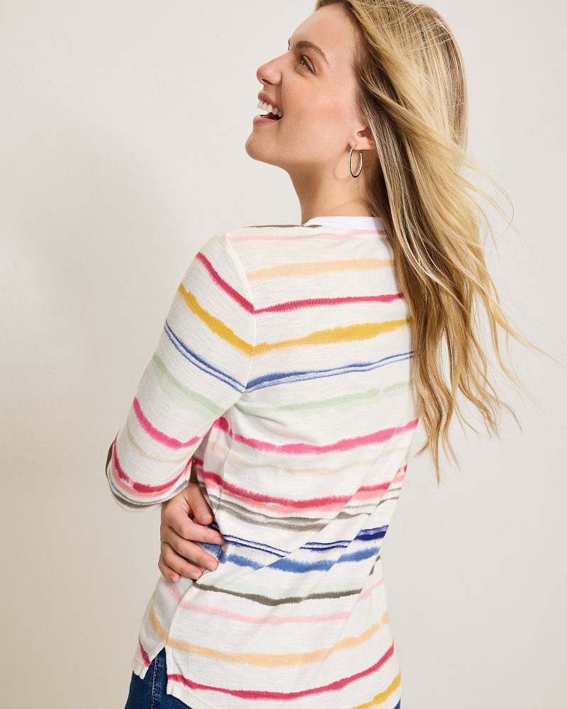 Tommy Bahama Best Price - Ashby Isles Sealight Stripe 3/4-Sleeve T-Shirt