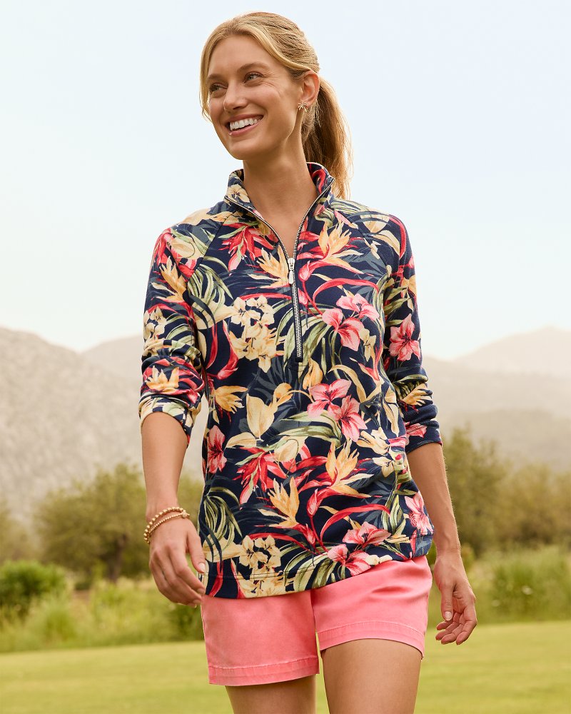 Tommy Bahama Top Pick - Aruba Flora Amora Half-Zip Sweatshirt