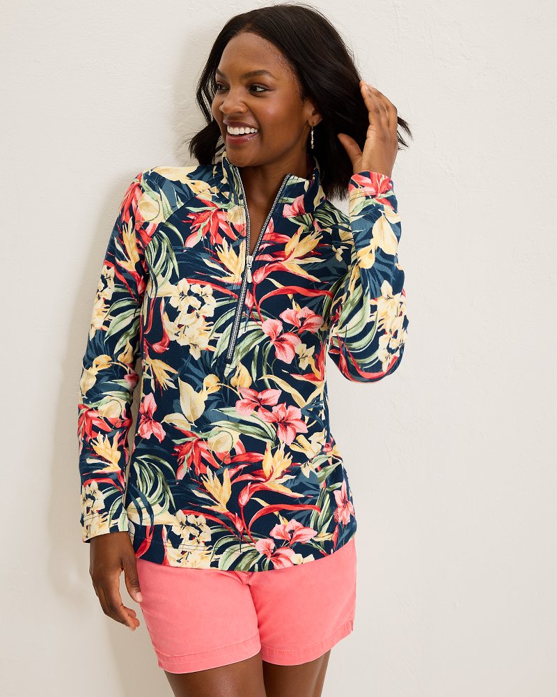 Tommy Bahama Top Pick - Aruba Flora Amora Half-Zip Sweatshirt