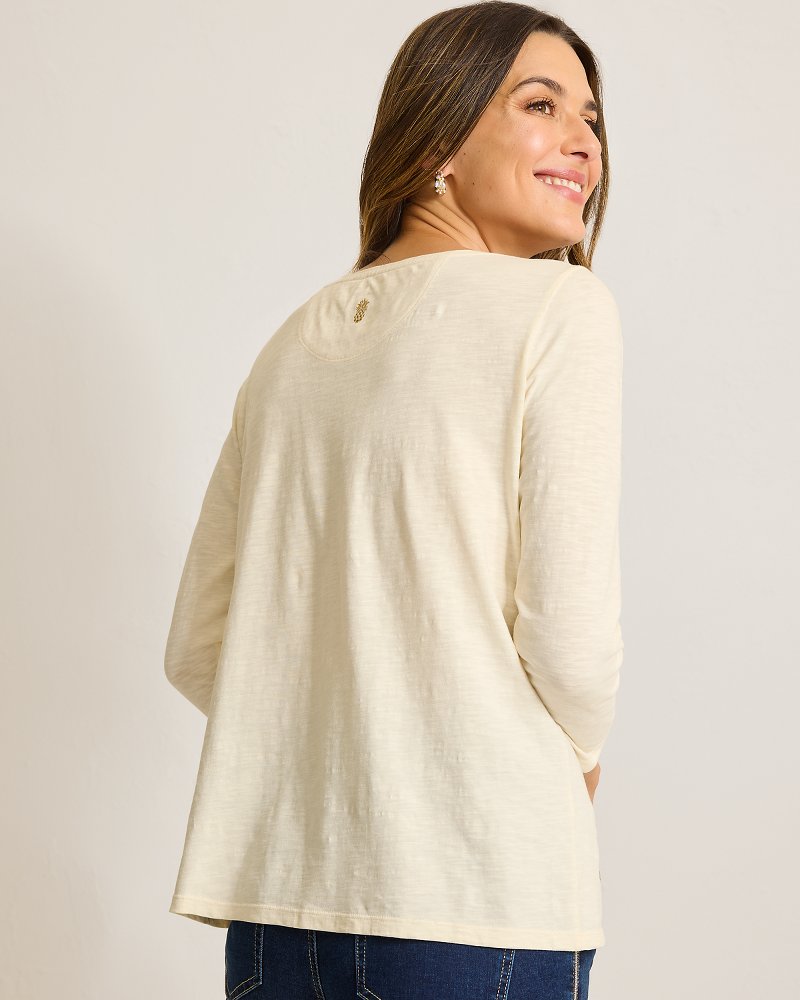 Tommy Bahama Essential - Forever Fronds Embellished Lux 3/4-Sleeve T-Shirt