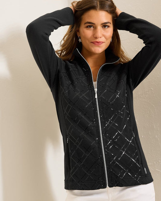 Tommy Bahama Signature - Aruba Diamond Days Embroidered Full-Zip Sweatshirt