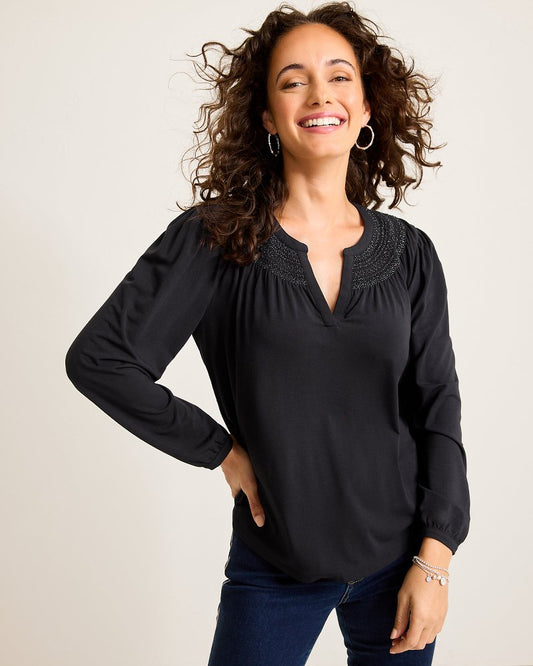 Tommy Bahama Essential - Kauai Long-Sleeve Smocked Top