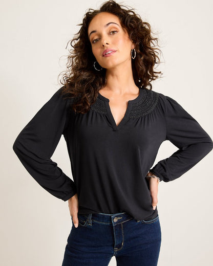 Tommy Bahama Essential - Kauai Long-Sleeve Smocked Top