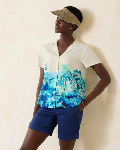 Tommy Bahama Deals - Oceanside Views Talulla Silk Camp Shirt