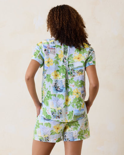 Tommy Bahama Discount - Disney Coastalina Postcard to Paradise Linen Camp Shirt