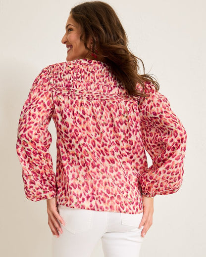 Tommy Bahama Popular - Jeweled Jaguar Pintuck Blouse