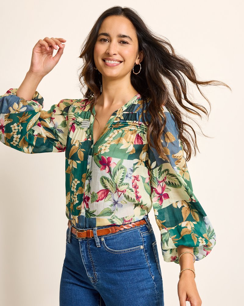Tommy Bahama Discount - Hightide Flora Pintuck Blouse