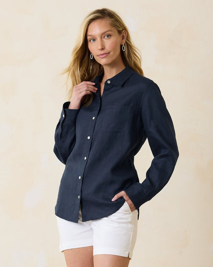 Tommy Bahama Deals - Coastalina Relaxed Long-Sleeve Linen Top