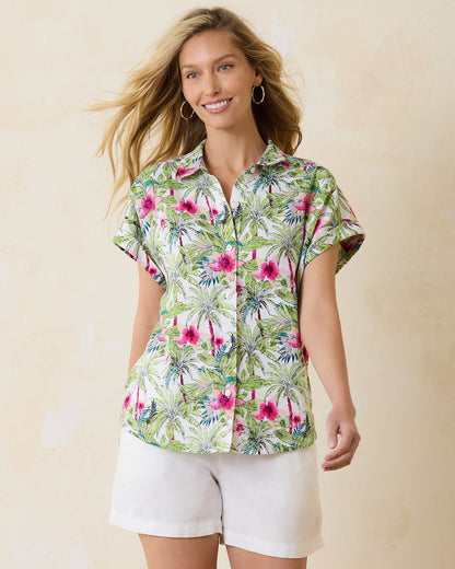 Tommy Bahama Trusted - Coastalina Coastal Palms Linen Camp Shirt