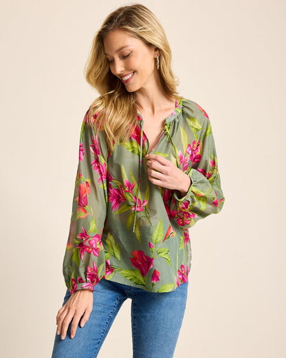 Tommy Bahama Essential - Agua Amara Lavish Blooms Peasant Top