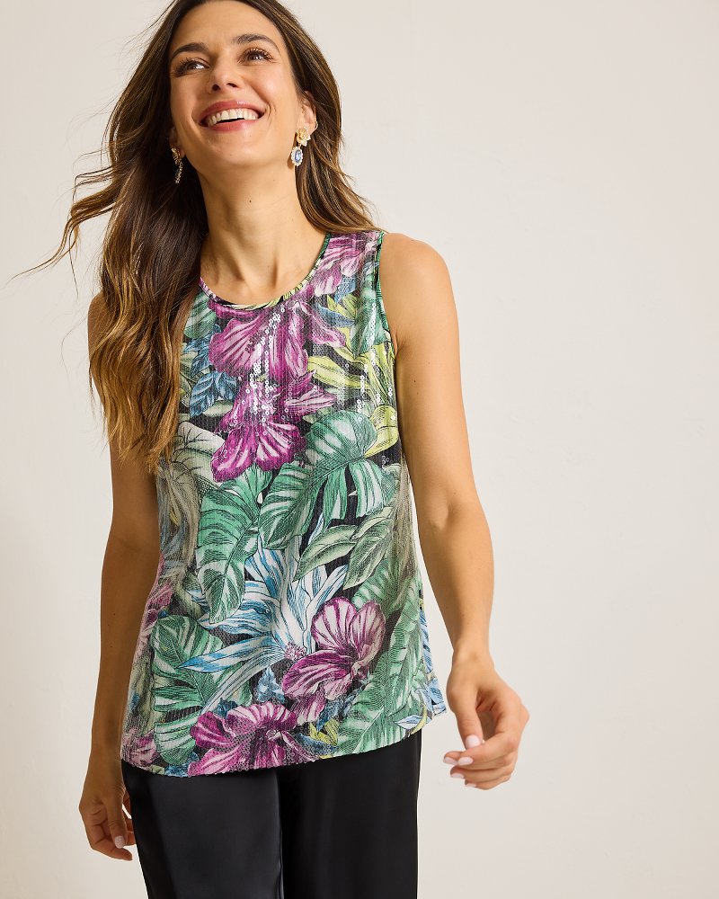 Tommy Bahama Smart Buy - Jungle Jewels Sequin Shell Top