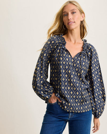 Tommy Bahama Featured - Diamond Cay Smocked Peasant Top